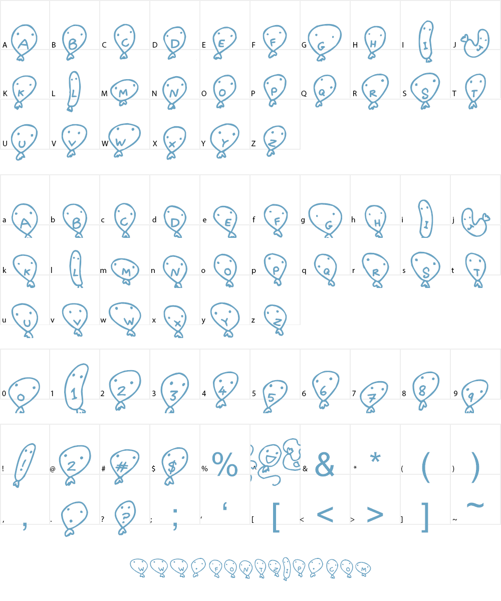 Balloon Friends Font Character